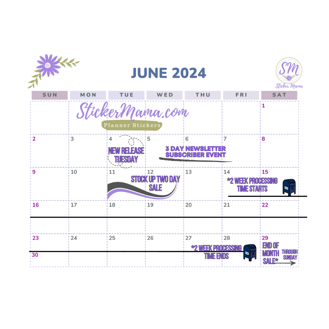 June’s Promo Calendar