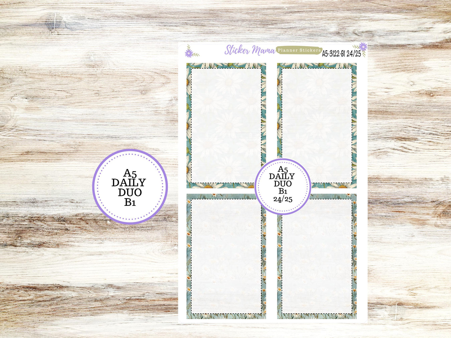 A5-DAILY DUO-Kit #3122  || Vintage Bloom || Planner Stickers - Daily Duo A5 Planner - Daily Duo Stickers - Daily Planner