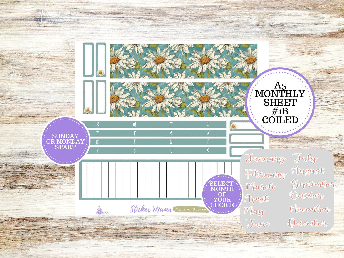 ERIN CONDRE Monthly  Kit-3122 || A5 || Vintage Bloom Stickers  || - ec any Monthly Kit - Monthly Planner Kits - Monthly Budget