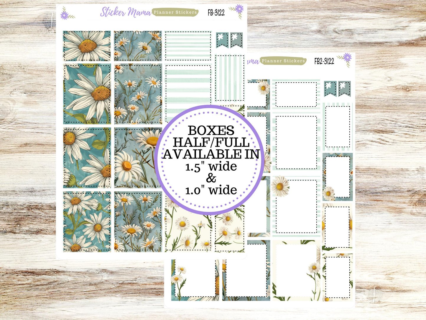 FULL BOXES-3122 || Vintage Bloom ||  Planner Stickers || Full Box for Planners || Planner Boxes