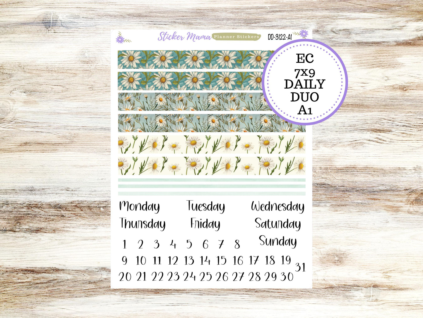 ERIN CONDREN Daily Duo 7x9-Kit #3122 || Vintage Bloom || Erin Condren Planner Stickers - Daily Duo 7x9 Planner - Daily Duo Stickers