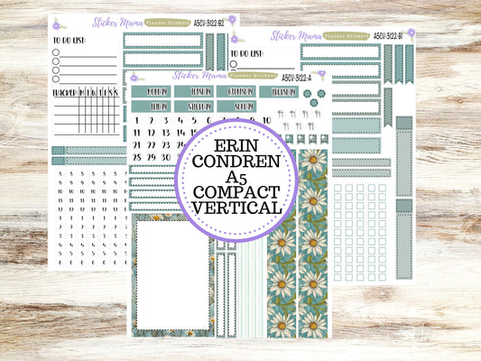 ERIN CONDREN A5 Compact Vertical-Kit #3122 || Vintage Bloom - Planner Stickers - Erin Condren Compact Vertical  Weekly Kit