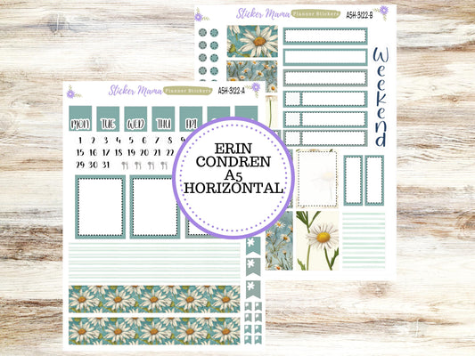 ERIN CONDREN A5 Horizontal || #3122 ||  Vintage Bloom Kit || A5 Weekly Kit || Planner Stickers || Erin Condren A5 Horizontal Weekly Kit