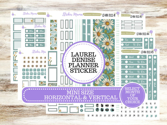 LAUREL DENISE MINI Planner Kit #3122  || Laurel Denise Kit || Laurel Denise Stickers || Laurel Denise Horizontal Vertical || Vintage Bloom