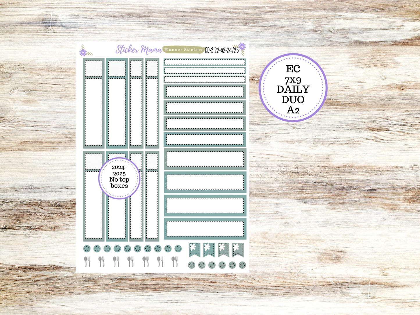 ERIN CONDREN Daily Duo 7x9-Kit #3122 || Vintage Bloom || Erin Condren Planner Stickers - Daily Duo 7x9 Planner - Daily Duo Stickers