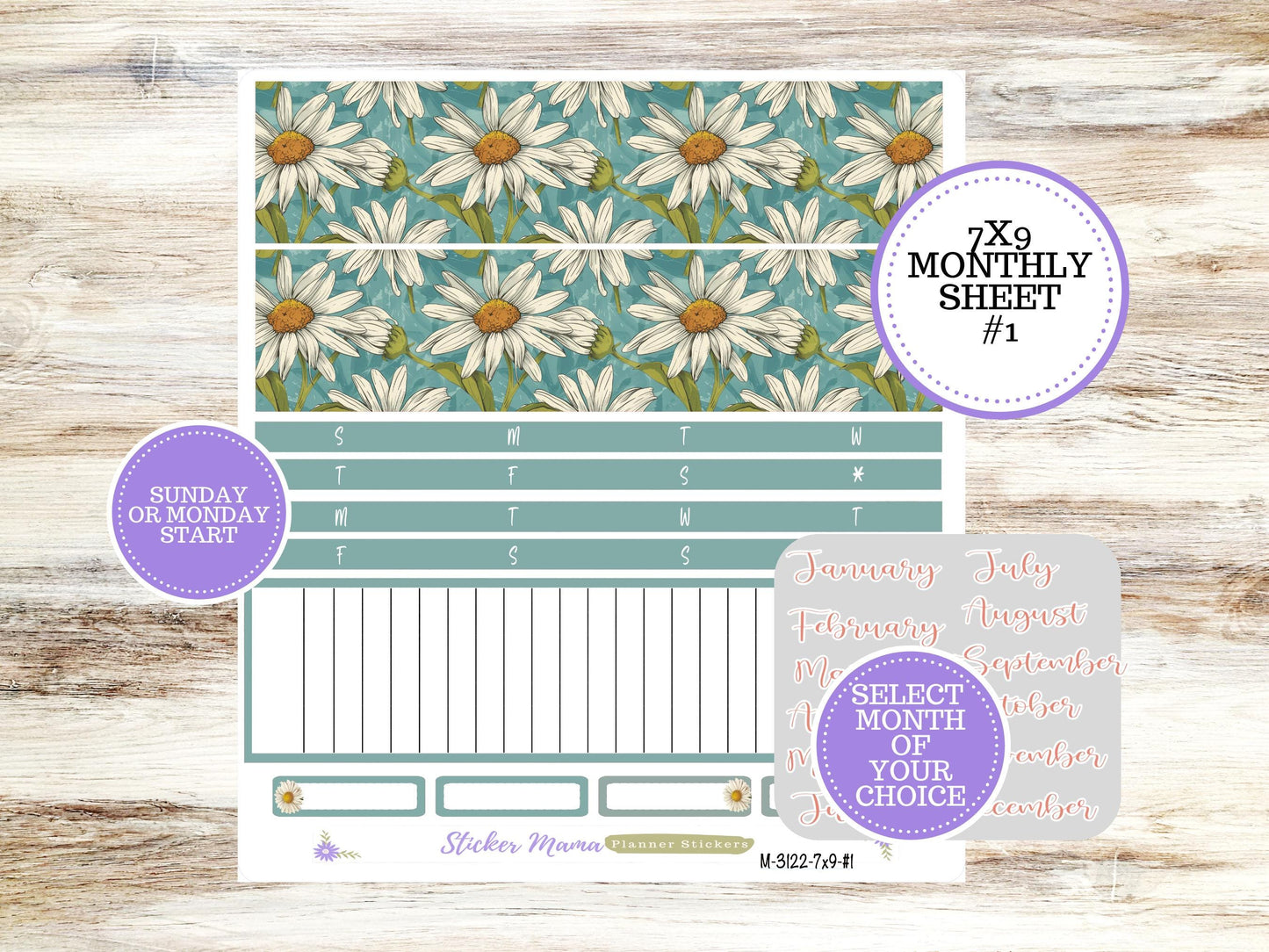 ERIN CONDREN Monthly Kit-3122  || 7X9 ||  Vintage Bloom Monthly  - 7x9 EC Any Monthly Kit - Monthly Planner Kits -  Monthly Budget