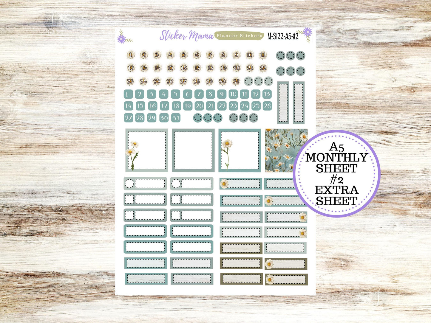 ERIN CONDRE Monthly  Kit-3122 || A5 || Vintage Bloom Stickers  || - ec any Monthly Kit - Monthly Planner Kits - Monthly Budget