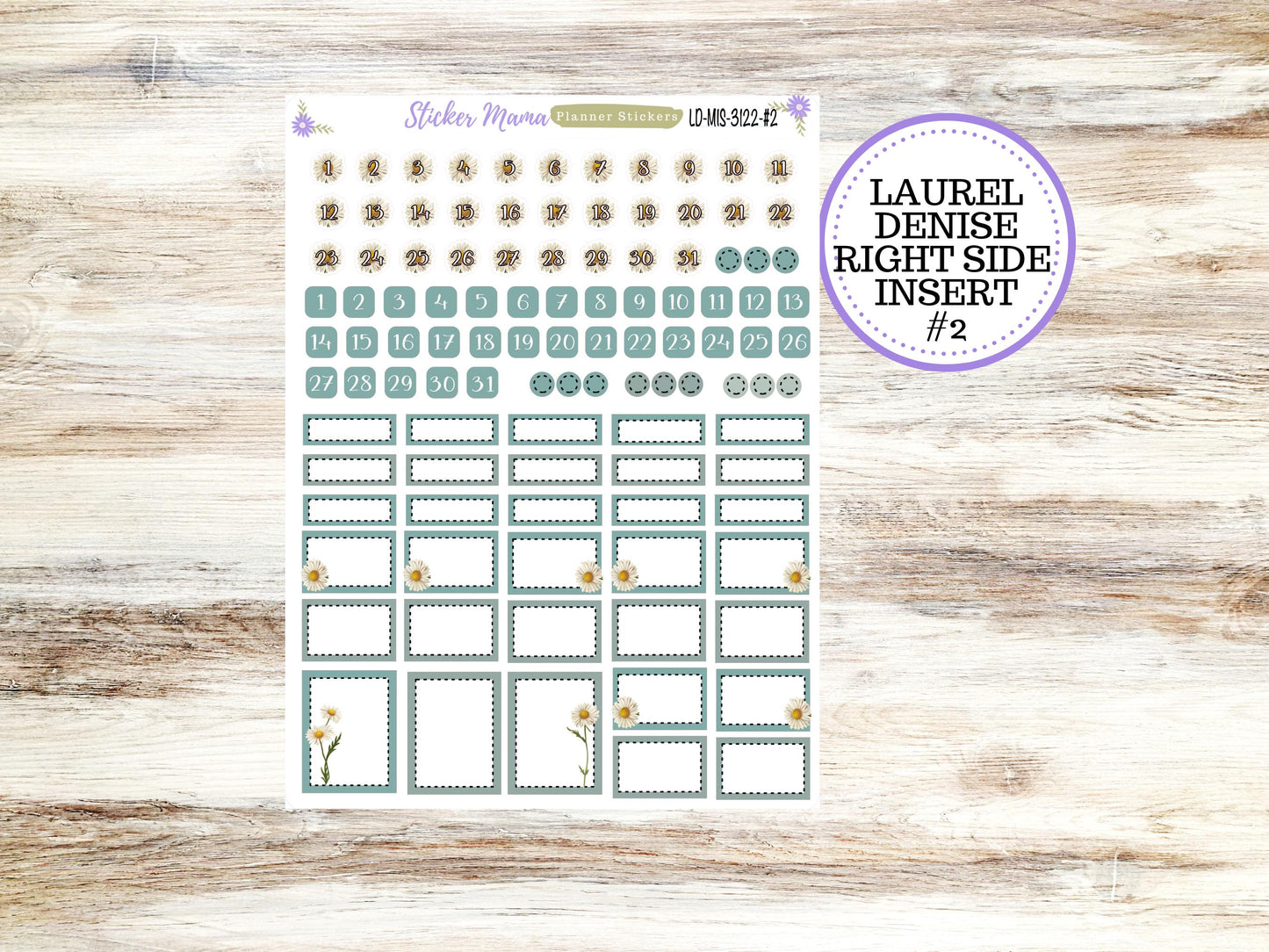 LAUREL DENISE INSERT Pages || Planner Kit #3122 || Vintage Bloom || Laurel Denise Kit || Laurel Denise Stickers ||  ld