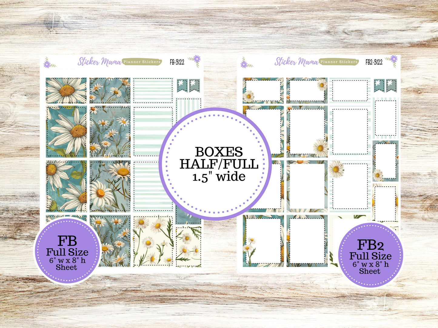 FULL BOXES-3122 || Vintage Bloom ||  Planner Stickers || Full Box for Planners || Planner Boxes