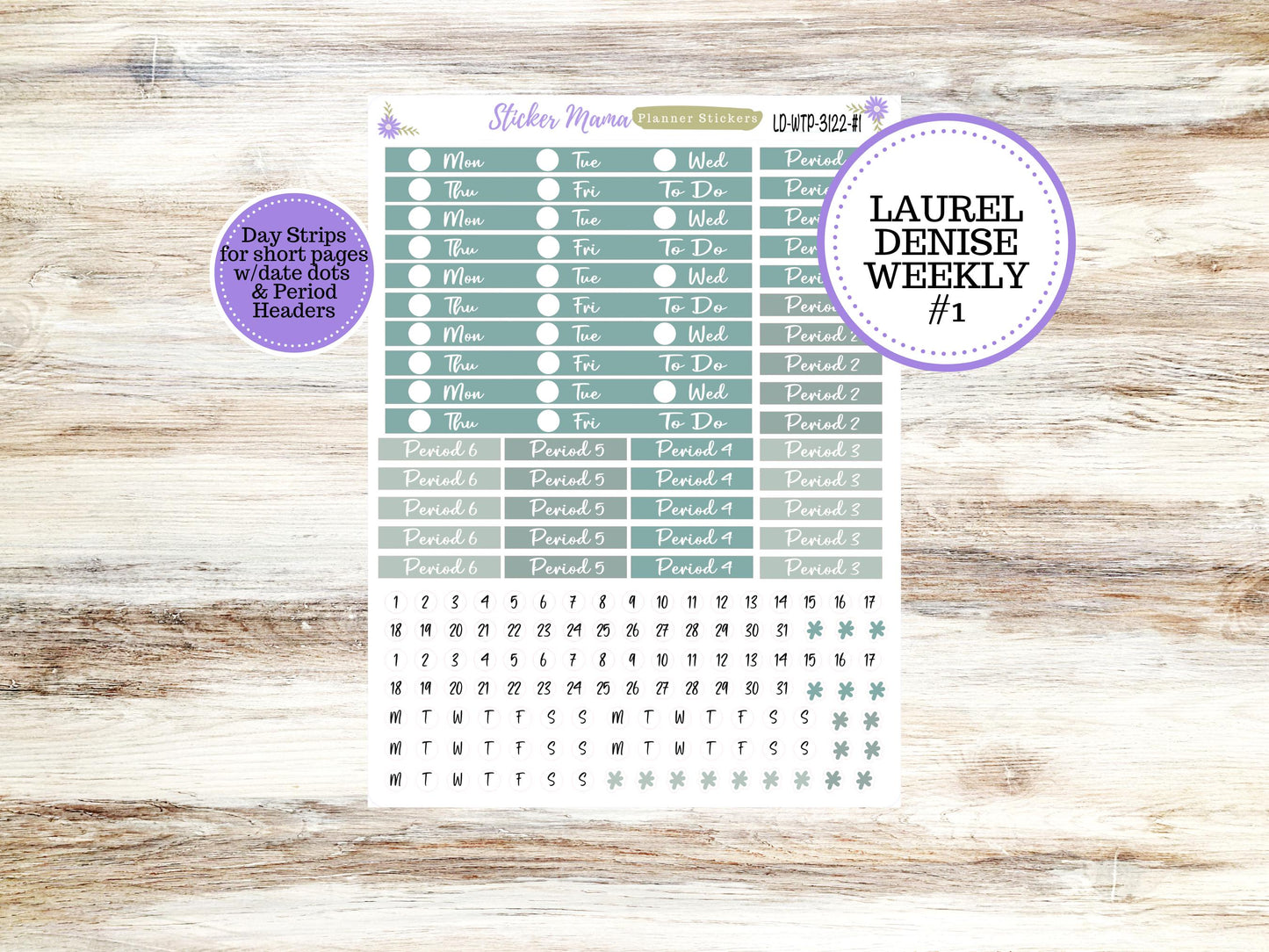 LAUREL DENISE TEACHER Planner Kit #3122 || Vintage Bloom ||Laurel Denise Kit || Laurel Denise Stickers || Laurel Denise Horizontal Vertical