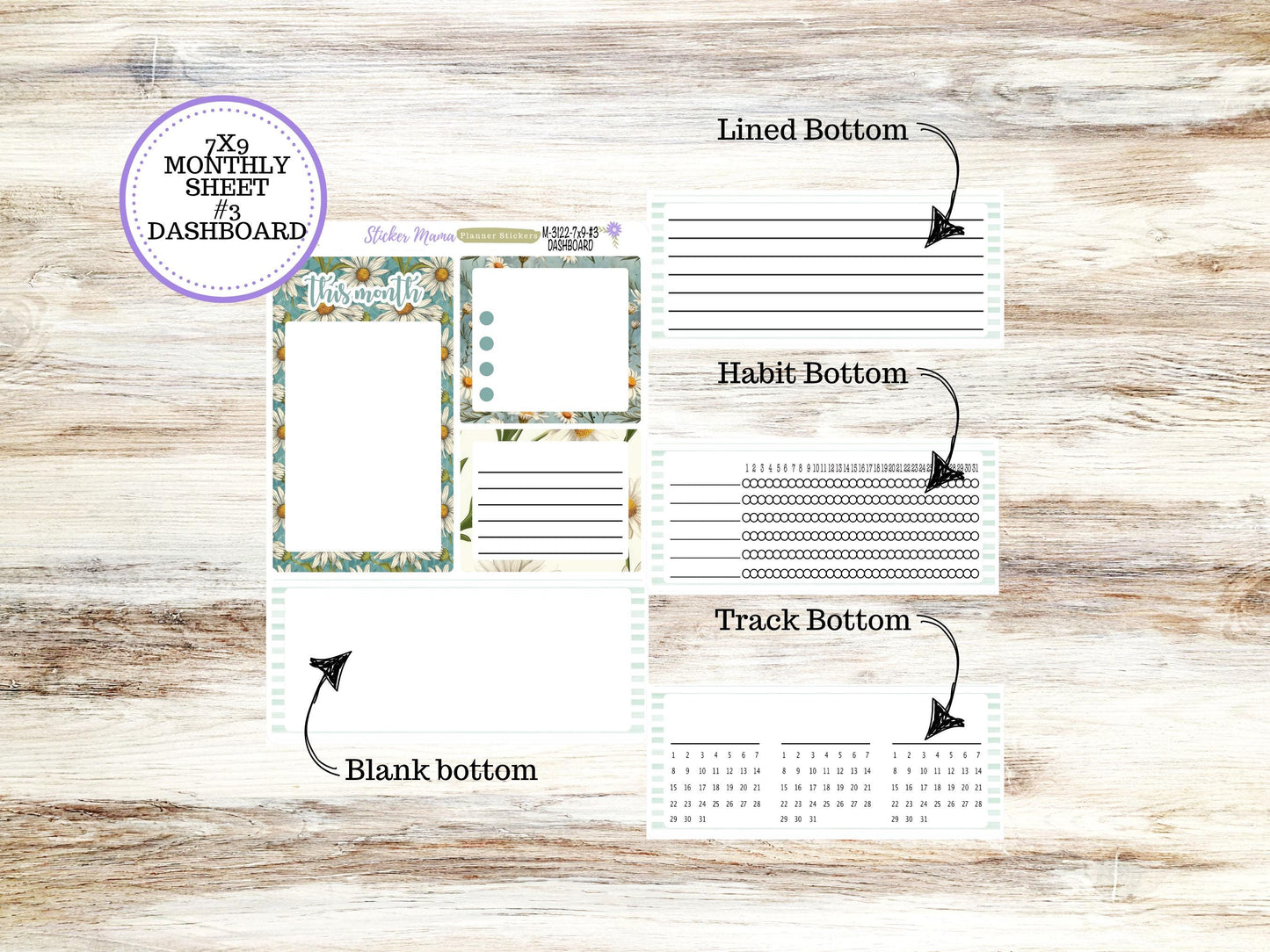 ERIN CONDREN Monthly Kit-3122  || 7X9 ||  Vintage Bloom Monthly  - 7x9 EC Any Monthly Kit - Monthly Planner Kits -  Monthly Budget