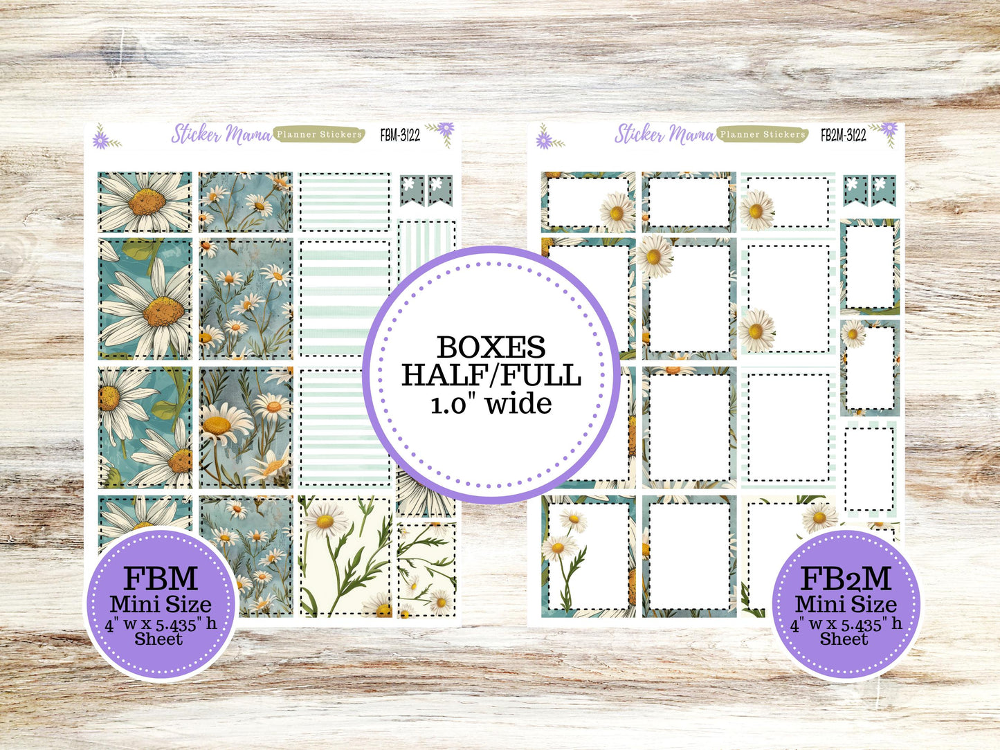 FULL BOXES-3122 || Vintage Bloom ||  Planner Stickers || Full Box for Planners || Planner Boxes