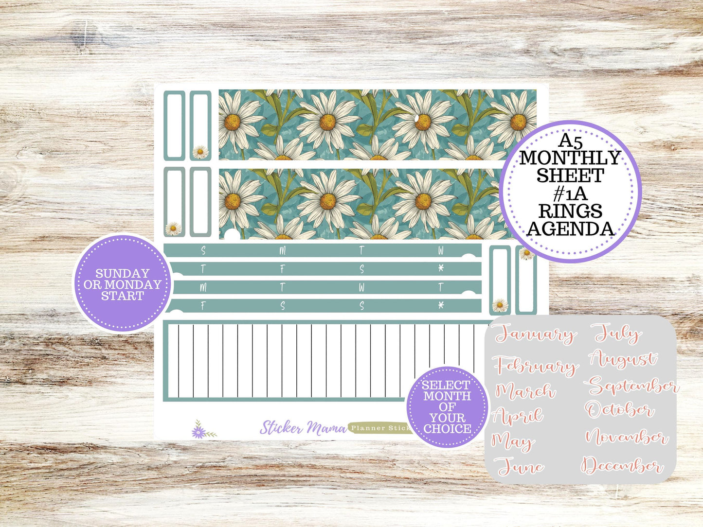 ERIN CONDRE Monthly  Kit-3122 || A5 || Vintage Bloom Stickers  || - ec any Monthly Kit - Monthly Planner Kits - Monthly Budget