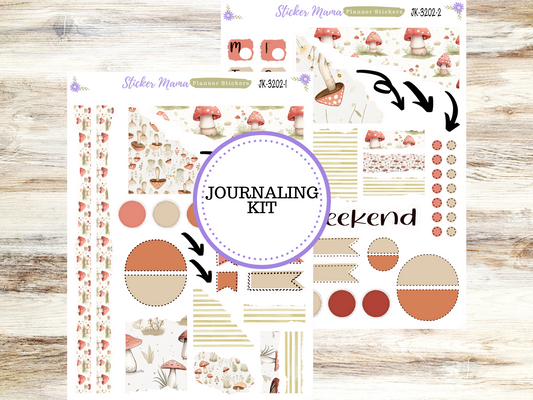 JOURNALING KIT  || #3202 || Mushroom Bloom  || Journal Planner || Planner Stickers || Journal Stickers