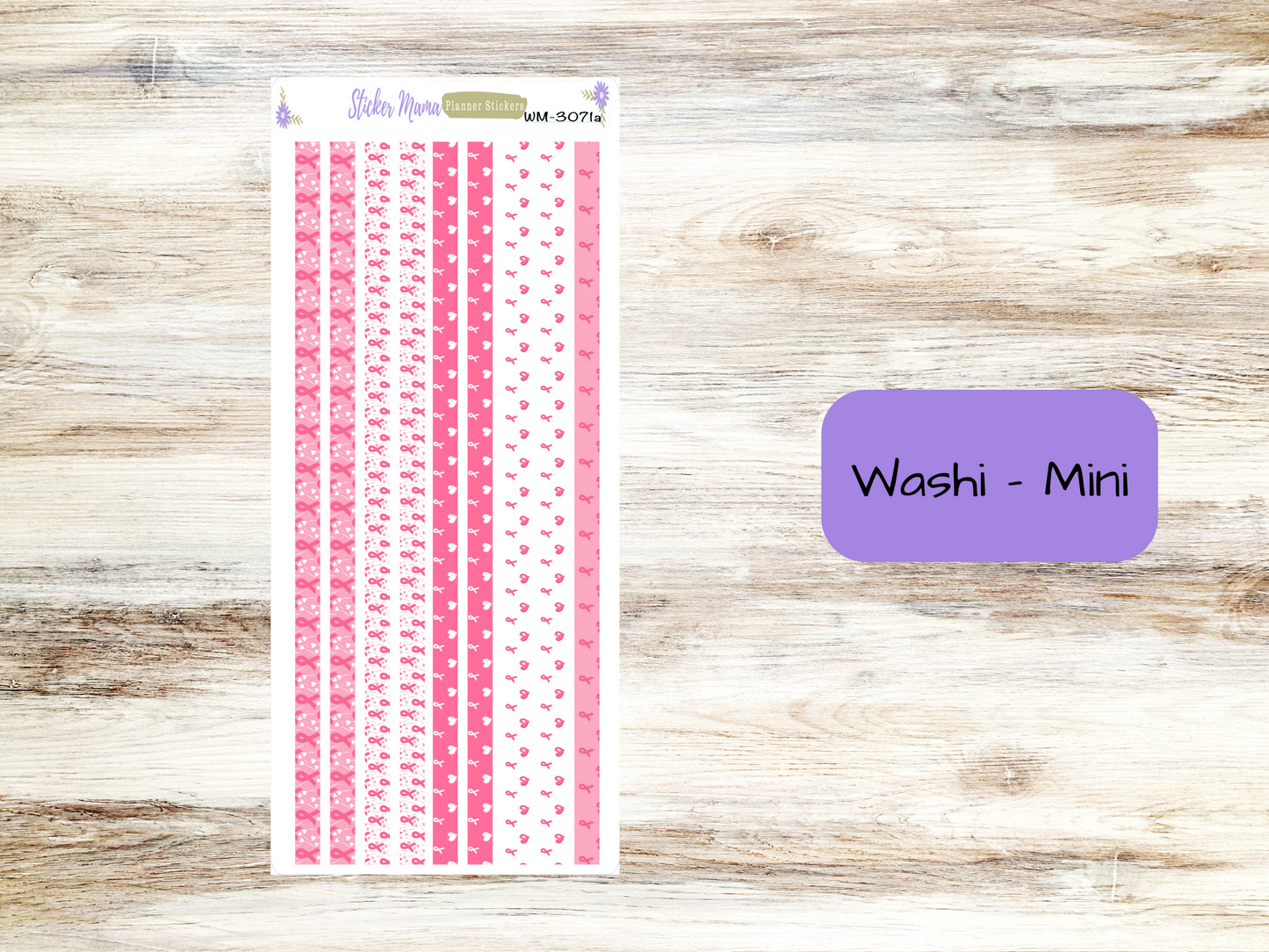 W-3071 - October Breast Cancer Stickers - WASHI STICKERS  - Planner Stickers - Washi for Planners