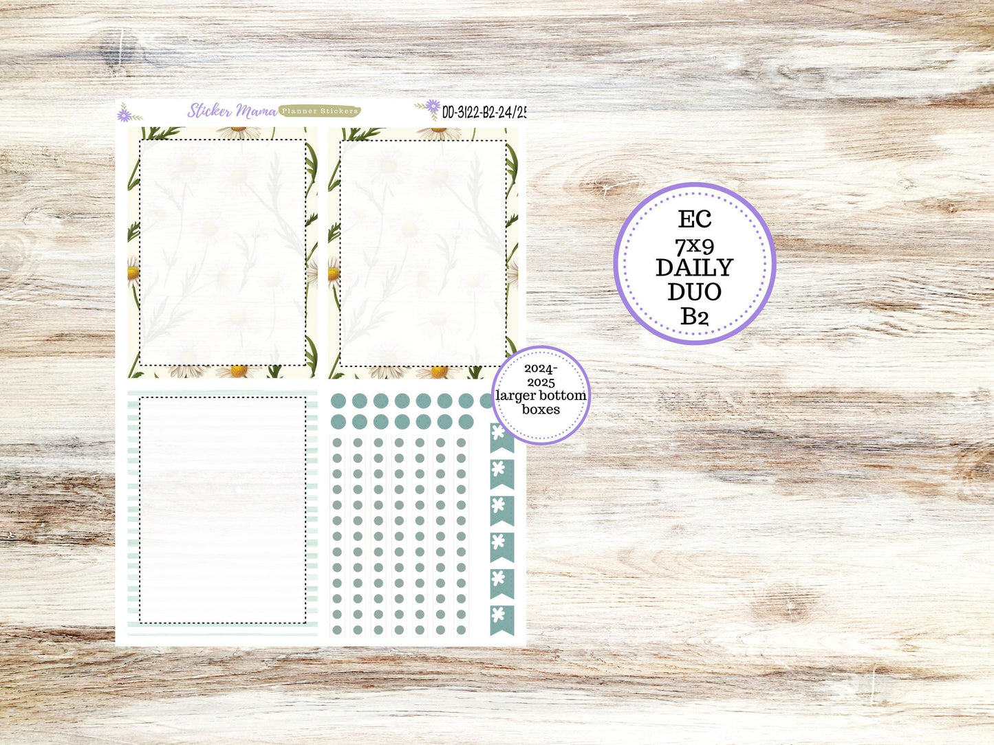 ERIN CONDREN Daily Duo 7x9-Kit #3122 || Vintage Bloom || Erin Condren Planner Stickers - Daily Duo 7x9 Planner - Daily Duo Stickers