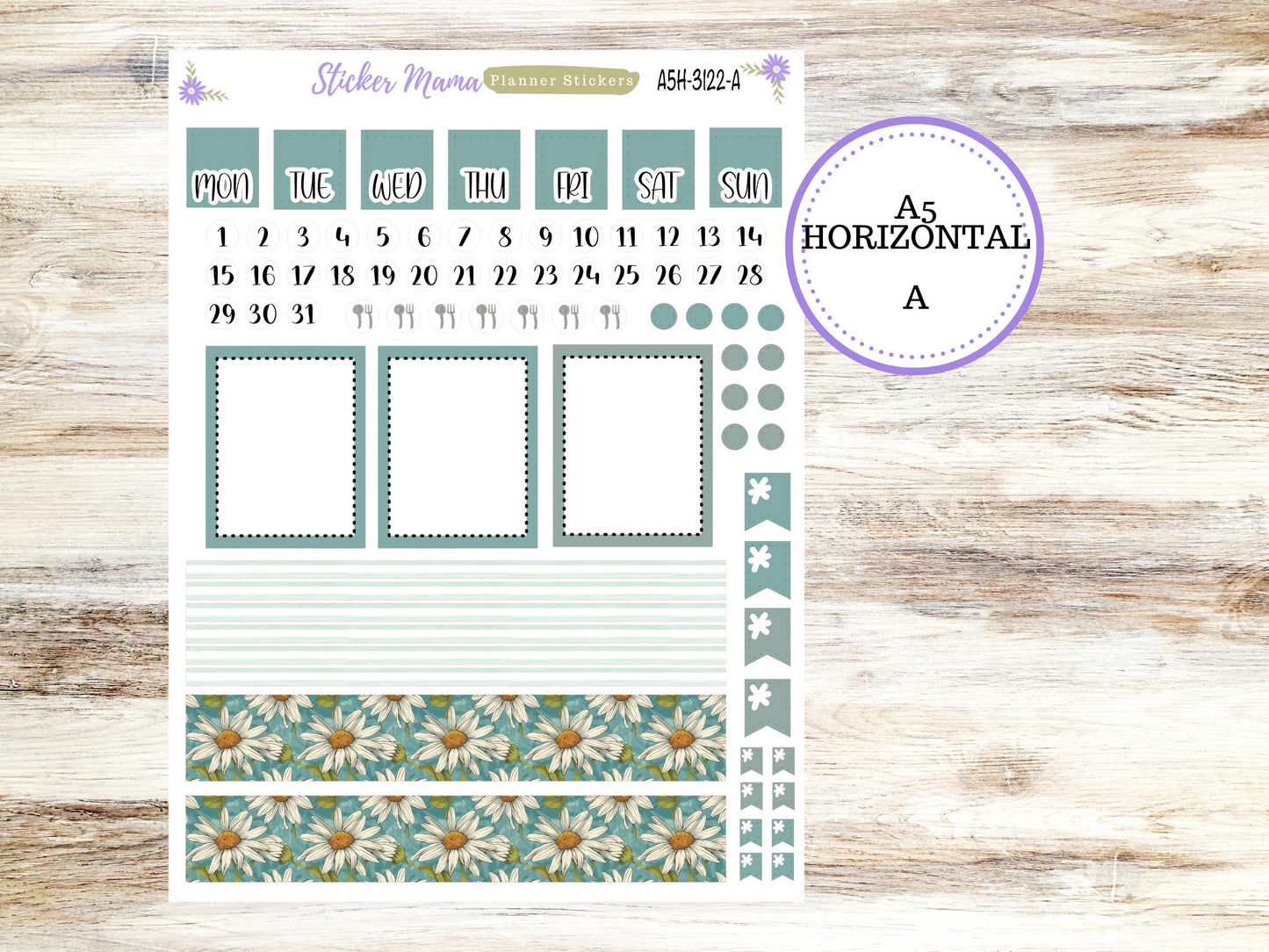 ERIN CONDREN A5 Horizontal || #3122 ||  Vintage Bloom Kit || A5 Weekly Kit || Planner Stickers || Erin Condren A5 Horizontal Weekly Kit