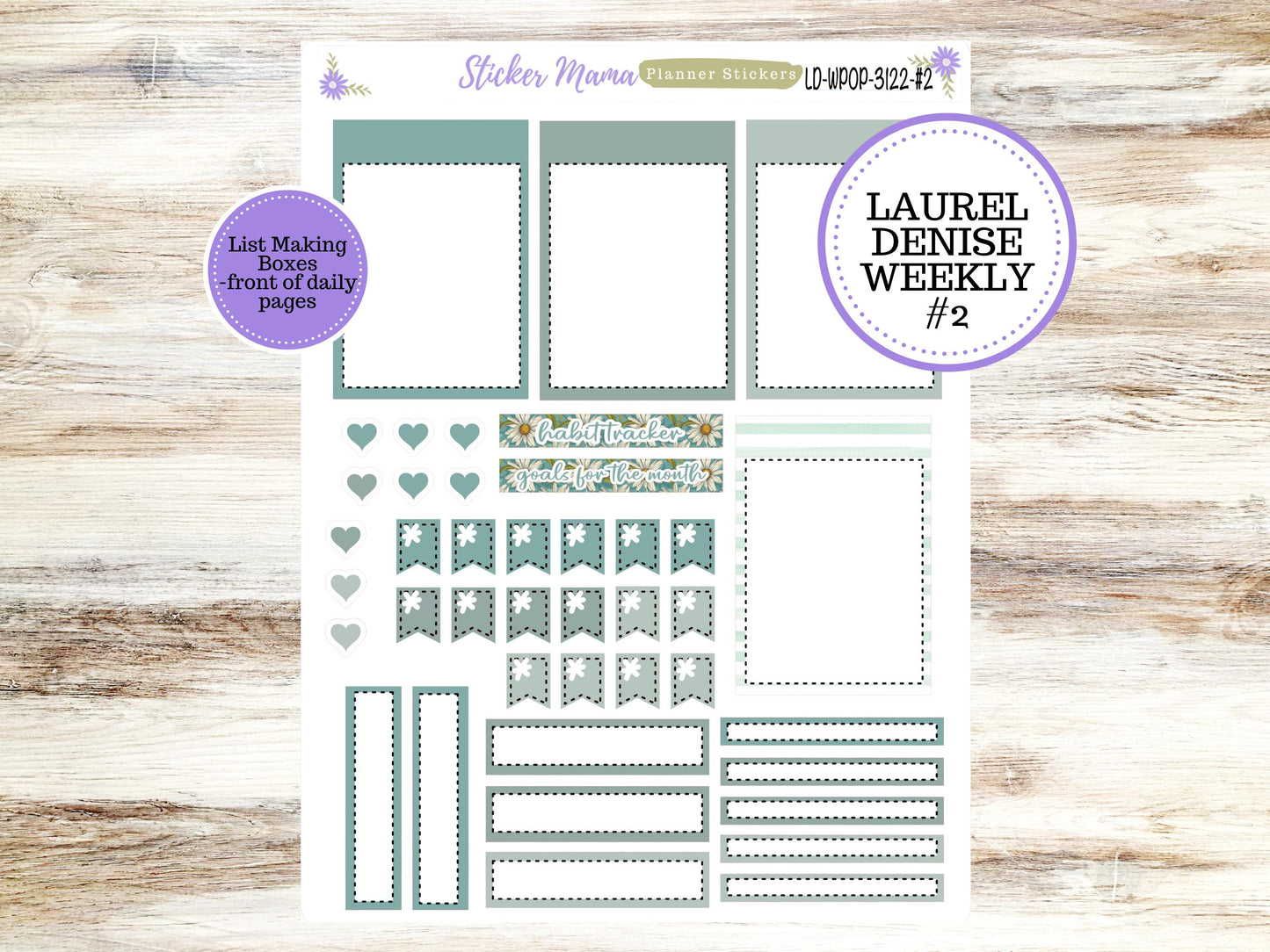 LAUREL DENISE PORTRAIT || Planner Kit #3122 || Vintage Bloom || Laurel Denise Kit || Laurel Denise Stickers ||  ld