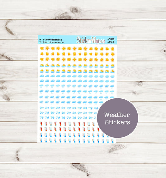 I-1083 - WEATHER STICKERS - Weather Planner Stickers