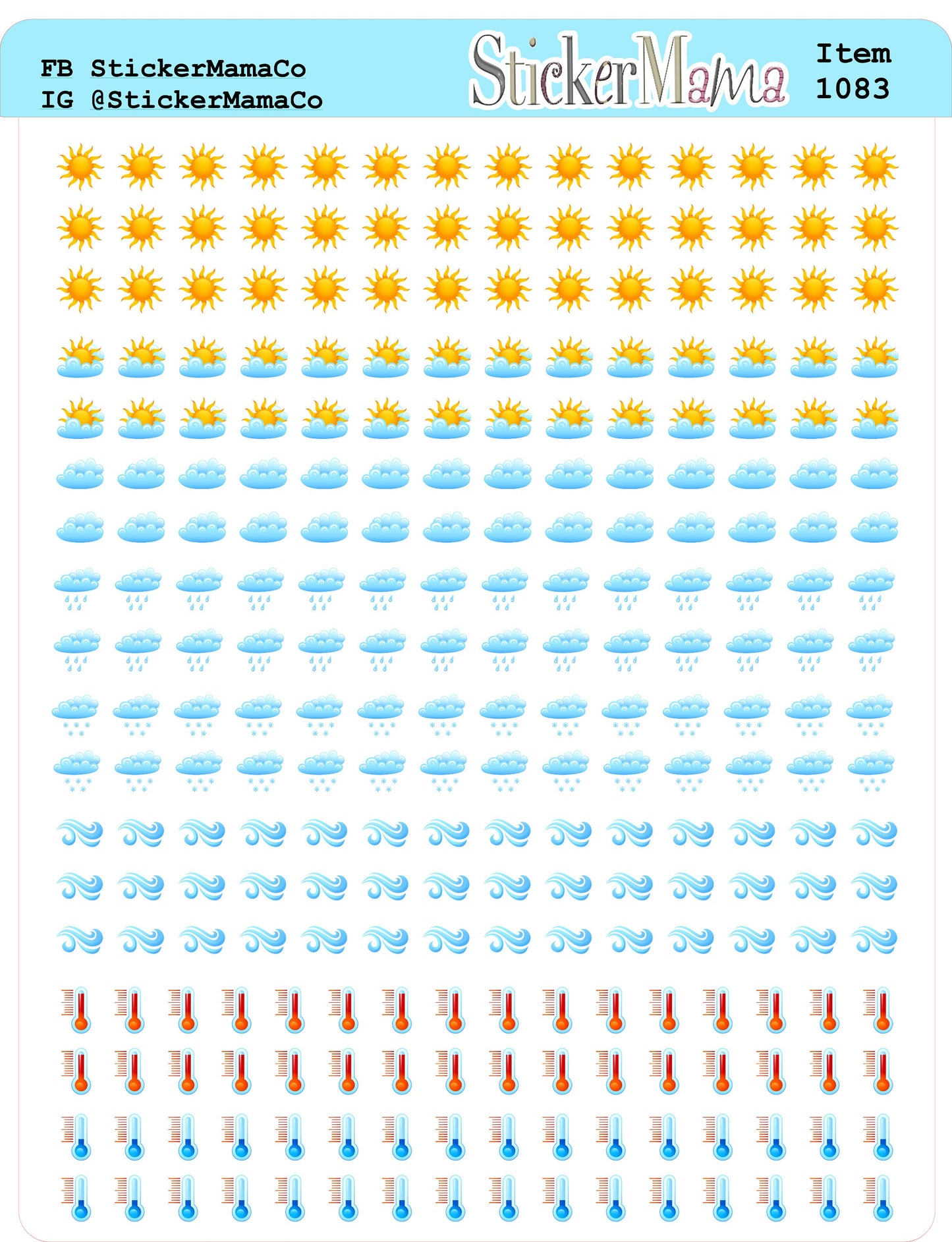 I-1083 - WEATHER STICKERS - Weather Planner Stickers