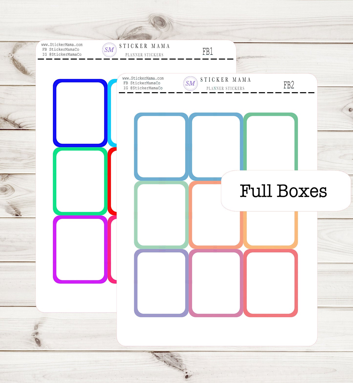 FULL BOX STICKERS 1.9" x 1.5" full box labels full planner box ex planner stickers deluxe sticker kit full planner kit