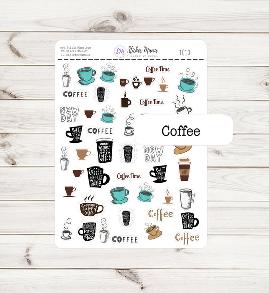 I-1010 COFFEE PLANNER STICKERS - Coffee Stickers - Coffee Lover - Stickers for Coffee Lovers