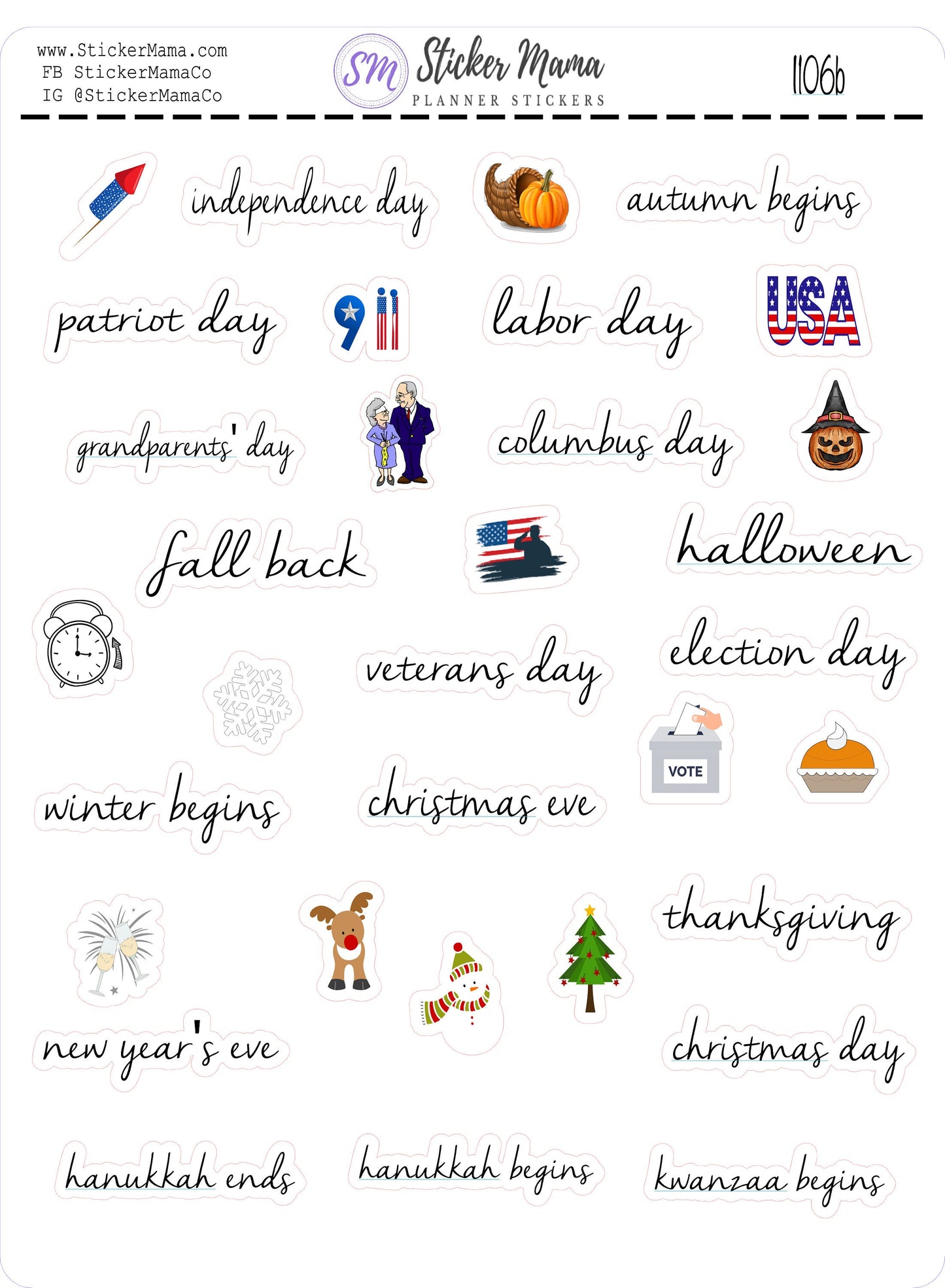 HOLIDAY STICKERS I-106 - Holiday Planner Sticker - Icon Planner Sticker