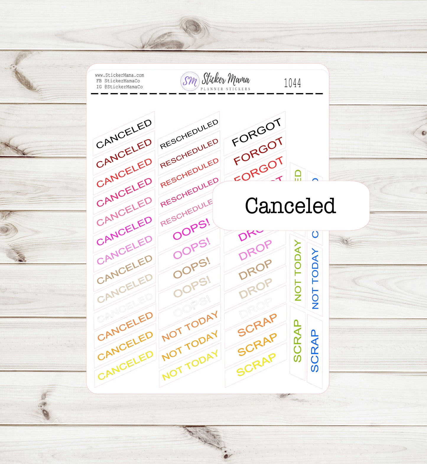 CANCELED STICKERS S1044, planner stickers rescheduled sticker not today stickers decorative stickers Erin Condren cancel stickers