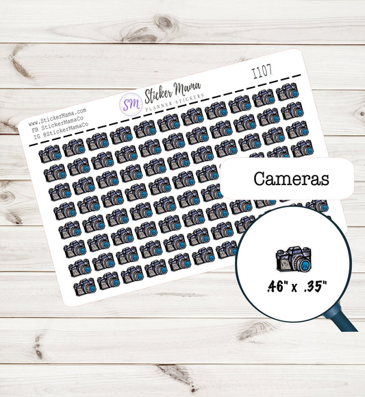 CAMERA PLANNER STICKERS  I-107 Camera Stickers Picture Sticker Planner Photo Ops Kits Picture Taking Sticker Camera Sticker Kit Photography