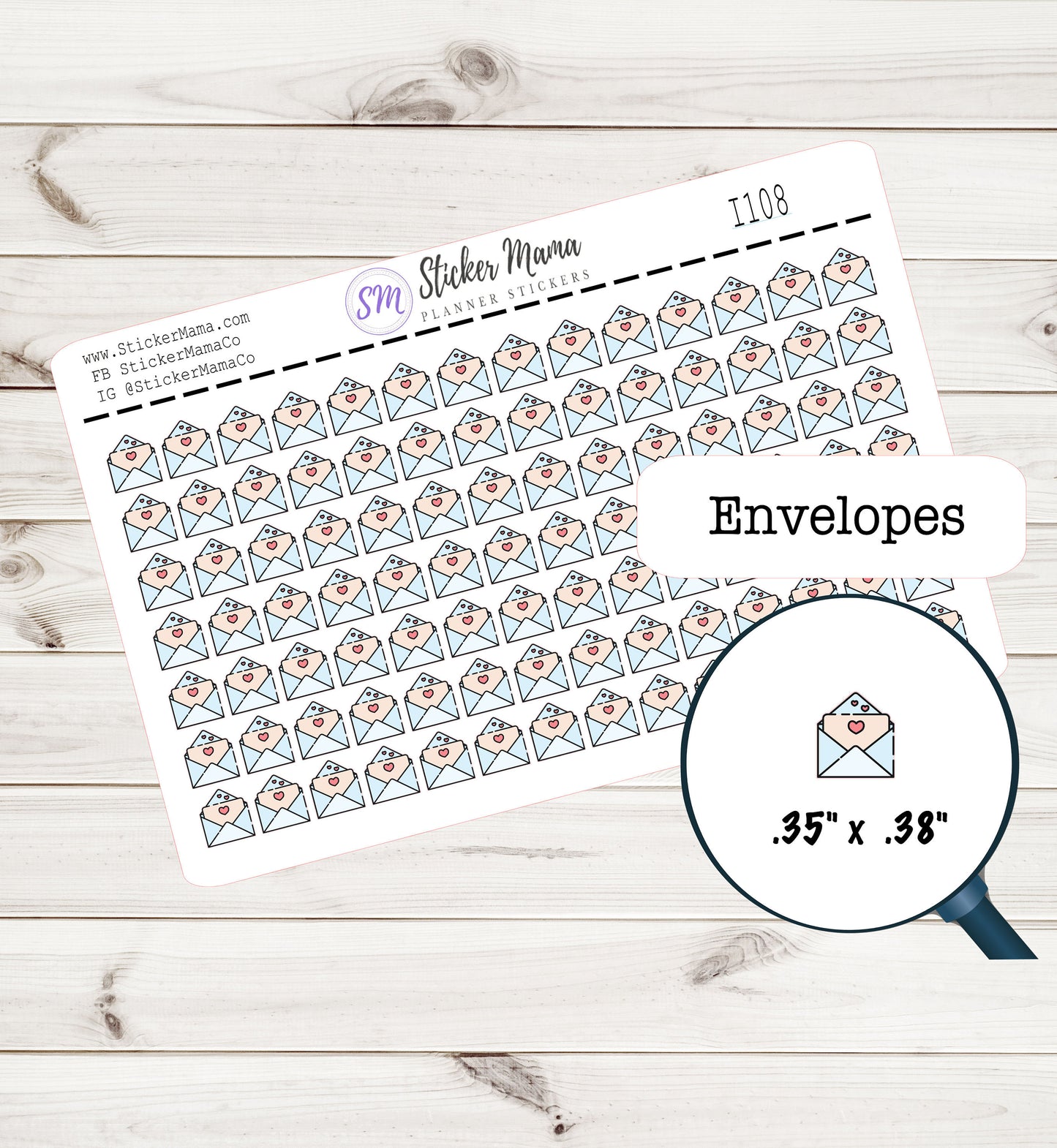 ENVELOPE PLANNER STICKERS  I-108 Envelope Stickers Mail Stickers Planner Mail Envelope Kits E-Mail Stickers Email Envelope Planner Sticker