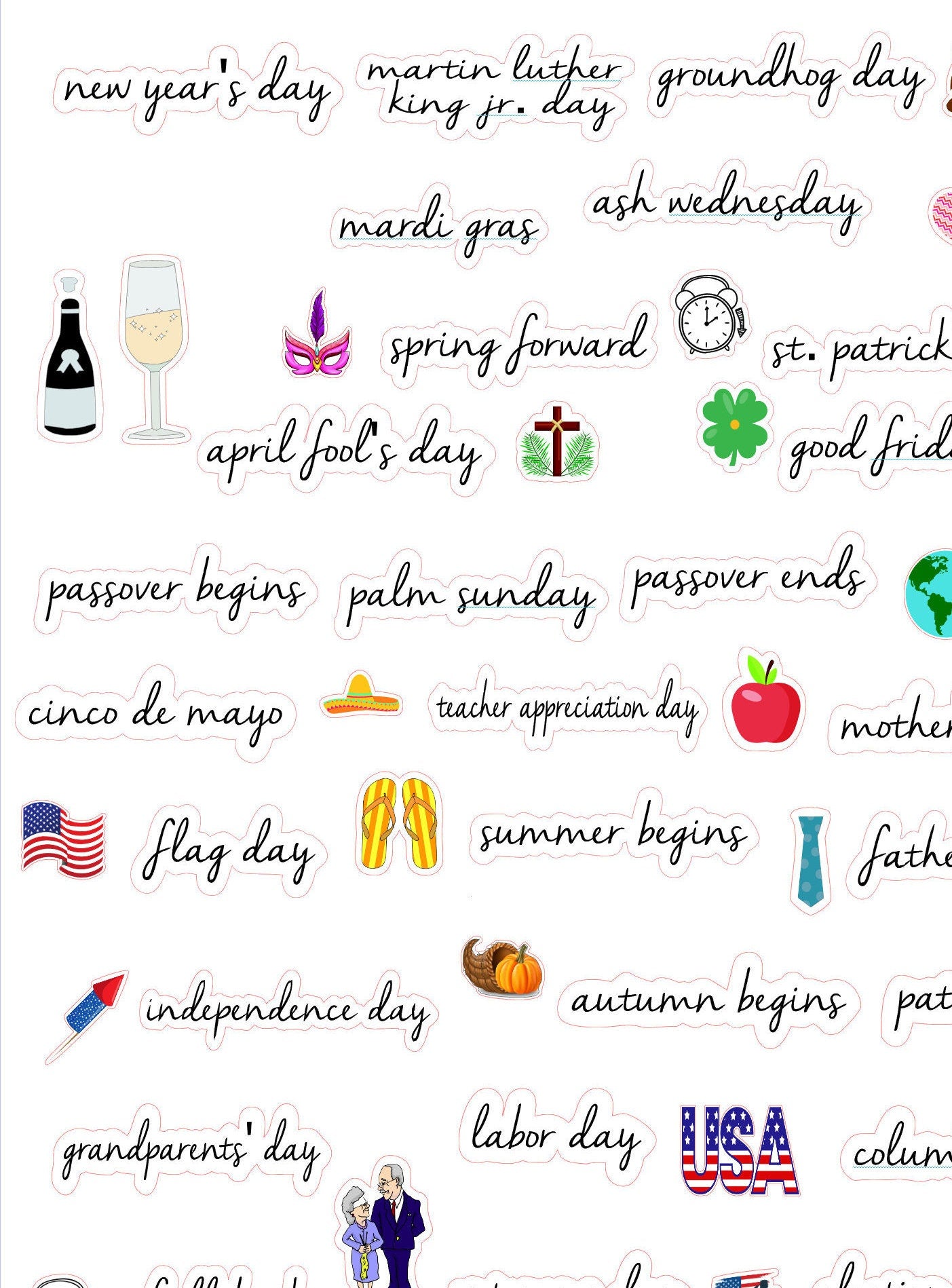 HOLIDAY STICKERS I-106 - Holiday Planner Sticker - Icon Planner Sticker