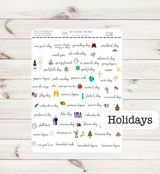 HOLIDAY STICKERS I-106 - Holiday Planner Sticker - Icon Planner Sticker