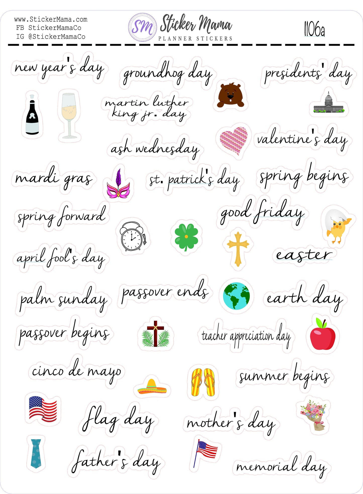 HOLIDAY STICKERS I-106 - Holiday Planner Sticker - Icon Planner Sticker