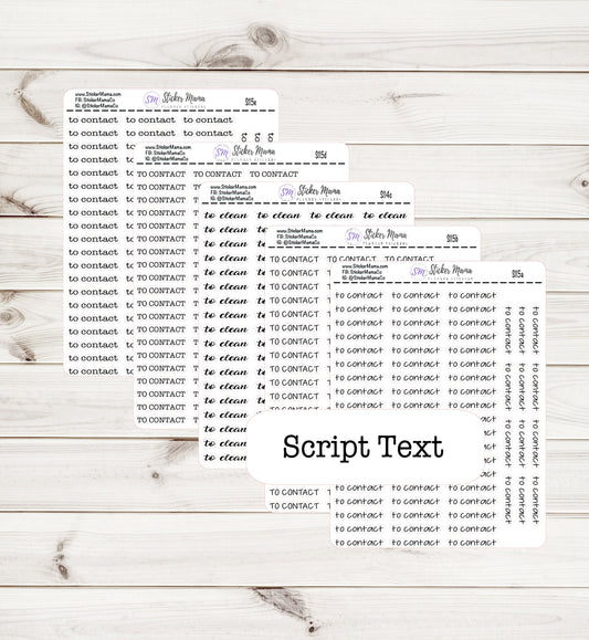 TO CONTACT SCRIPT Planner Stickers S115 JenPlans Script Font Planner Stickers For Work Planner Stickers Go to Work Sticker