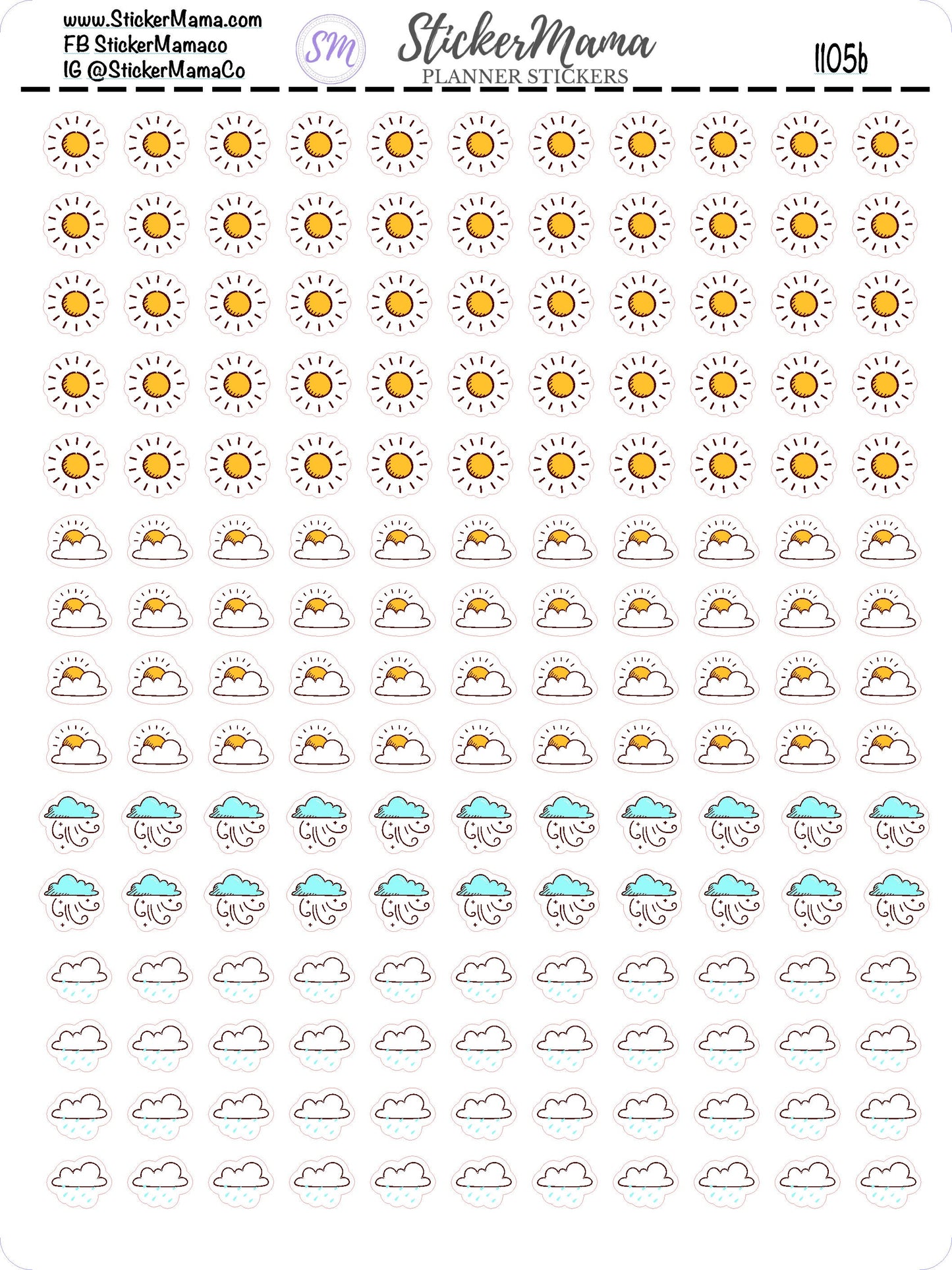 I-105 - WEATHER STICKERS - weather planner stickers - for planner