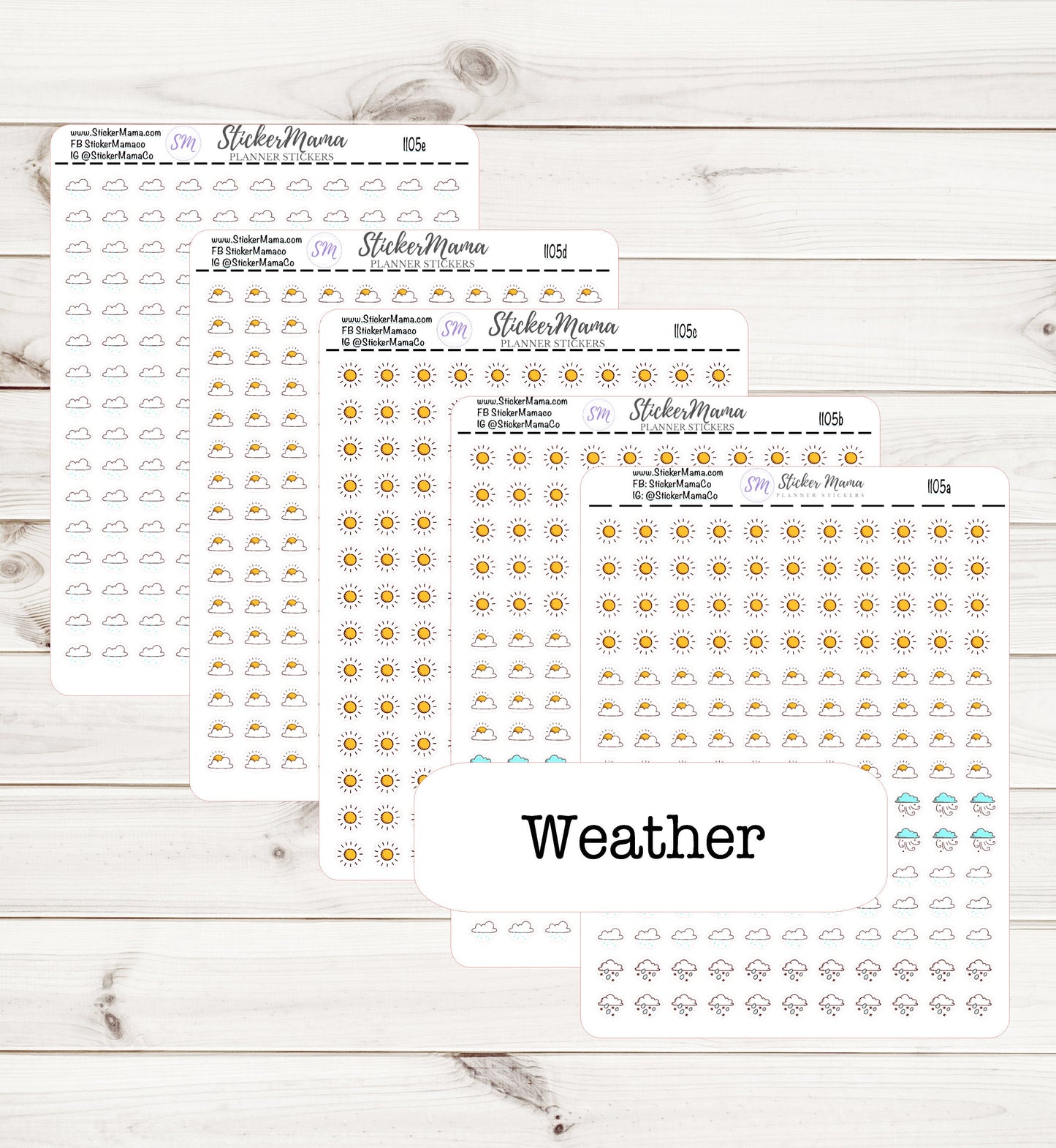 I-105 - WEATHER STICKERS - weather planner stickers - for planner