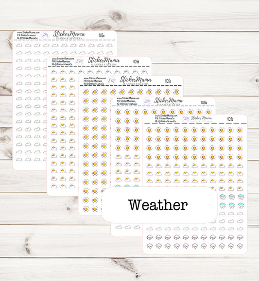 I-105 - WEATHER STICKERS - weather planner stickers - for planner