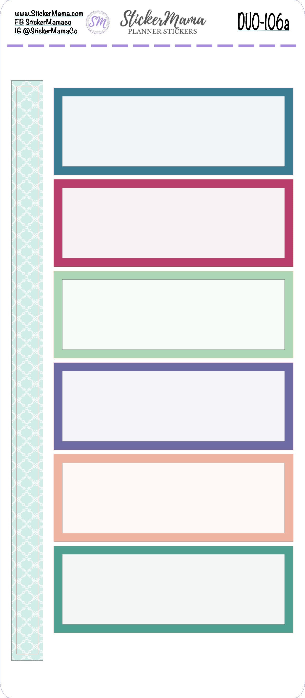 ERIN CONDREN Daily Duo 7x9 103 - 106 - Ec Daily Duo 7x9 Time Block Stickers - Time Box Stickers - Daily Duo 7x9 Planner Stickers