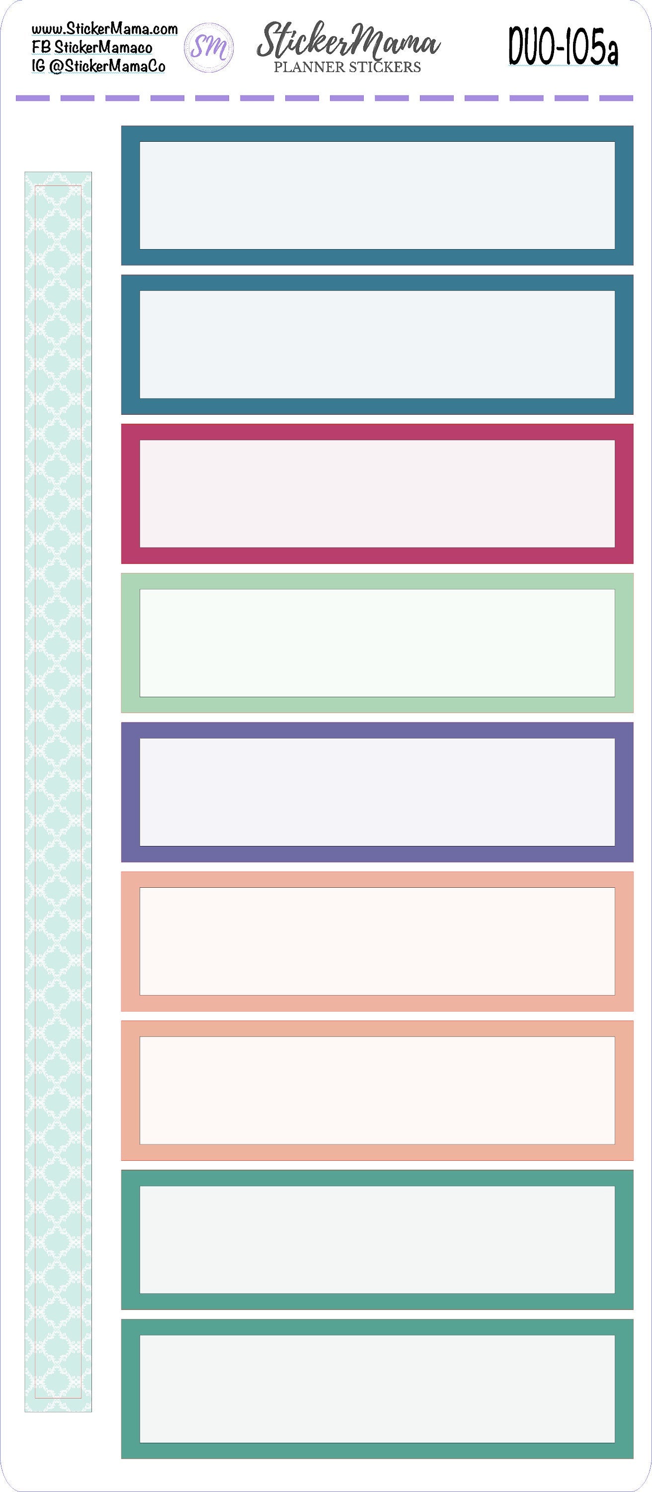 ERIN CONDREN Daily Duo 7x9 103 - 106 - Ec Daily Duo 7x9 Time Block Stickers - Time Box Stickers - Daily Duo 7x9 Planner Stickers