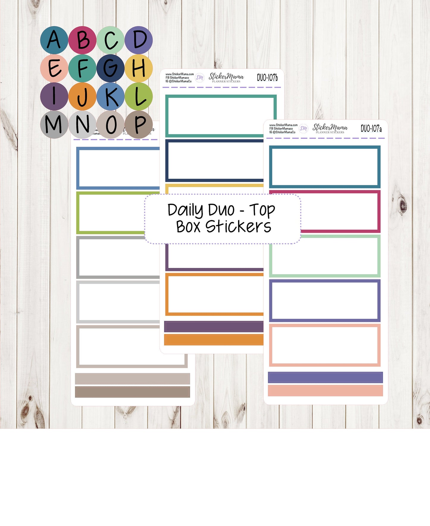 ERIN CONDREN Daily Duo 7x9 107 - Ec Daily Duo 7x9 Top Block Stickers - Top Box Stickers - Daily Duo 7x9 Planner Stickers