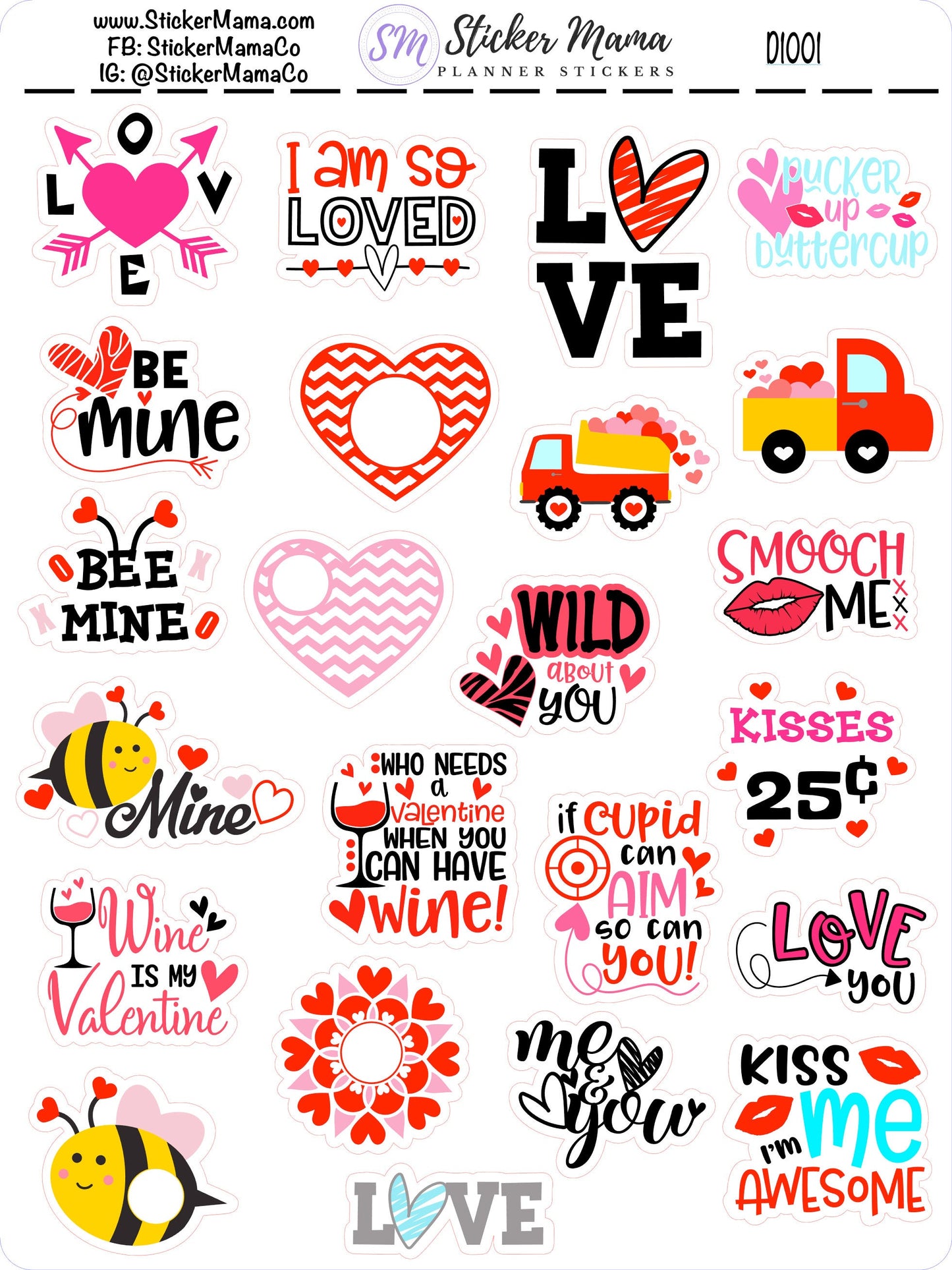 VALENTINES STICKERS D1001 deco stickers valentines planner sticker sticker planner deco sticker planner stickers Erin Condren stickers