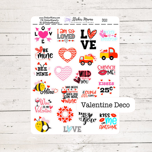 VALENTINES STICKERS D1001 deco stickers valentines planner sticker sticker planner deco sticker planner stickers Erin Condren stickers