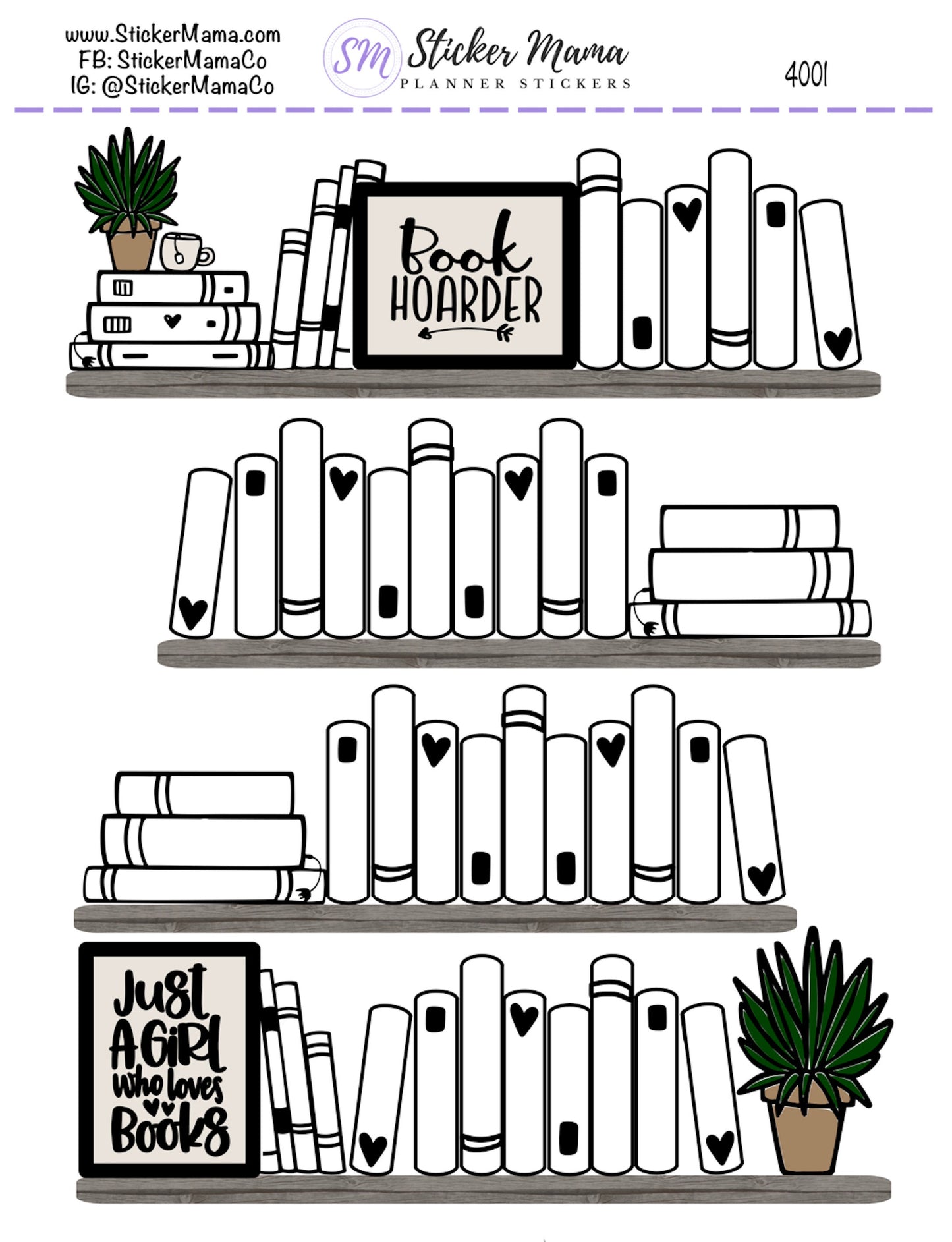 BOOK TRACKER 4001 - Book Planner Stickers - Book Tracker Sticker - Reading Log Sticker