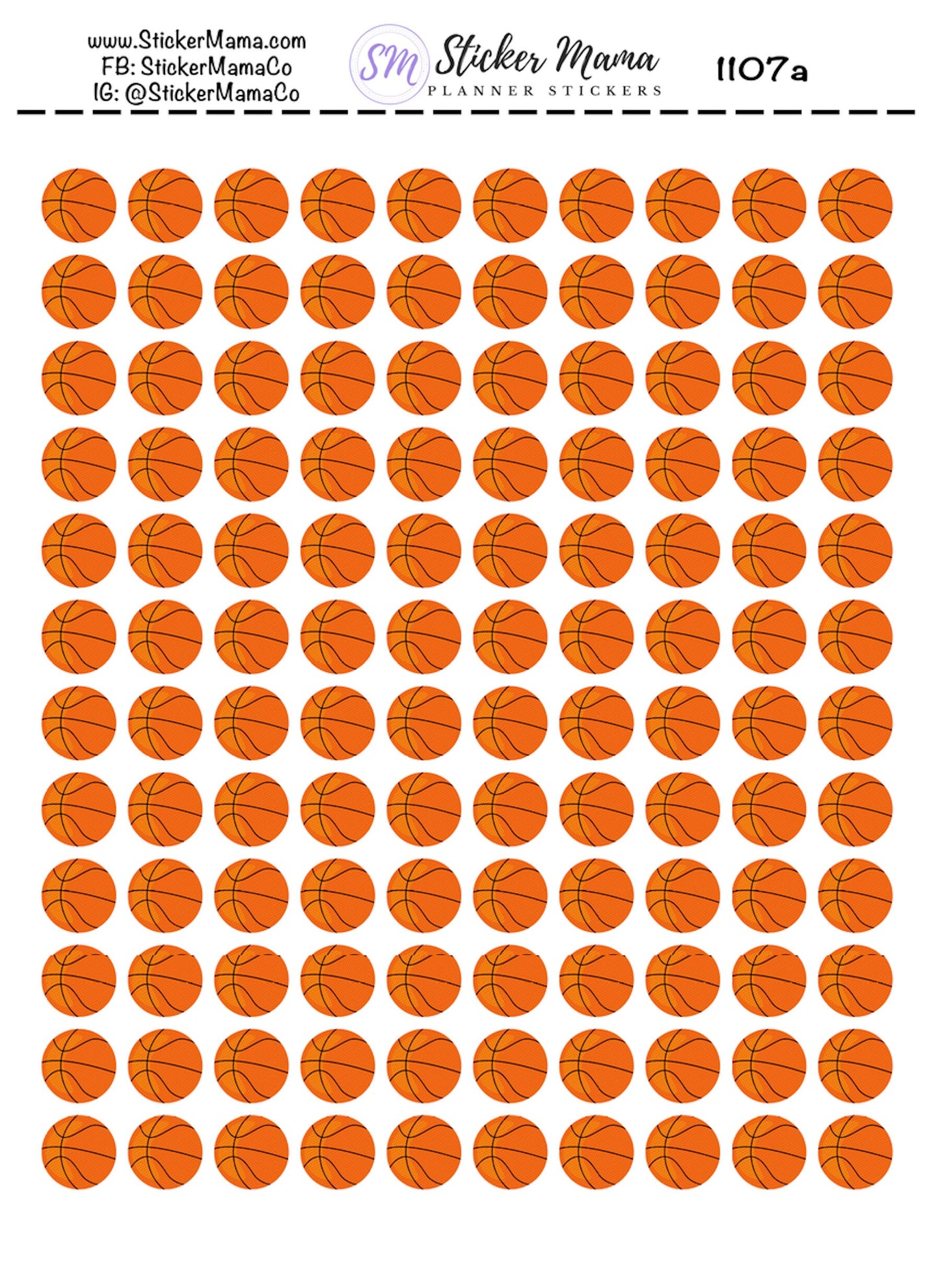 SS-1107 - BASKETBALL Planner STICKERS - Sport Stickers