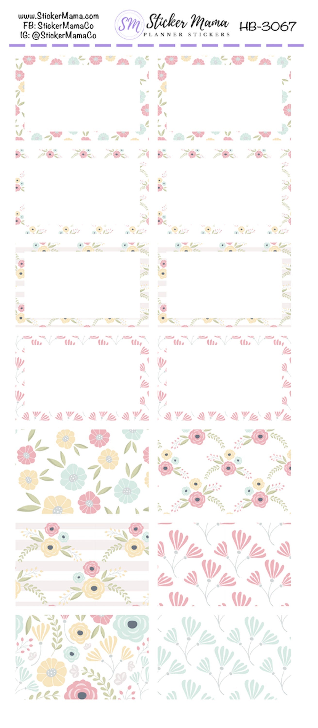 BL-3067 - HB-3067 BASIC Label Stickers - Spring Time - Half Boxes - Planner Stickers - Full Box for Planners