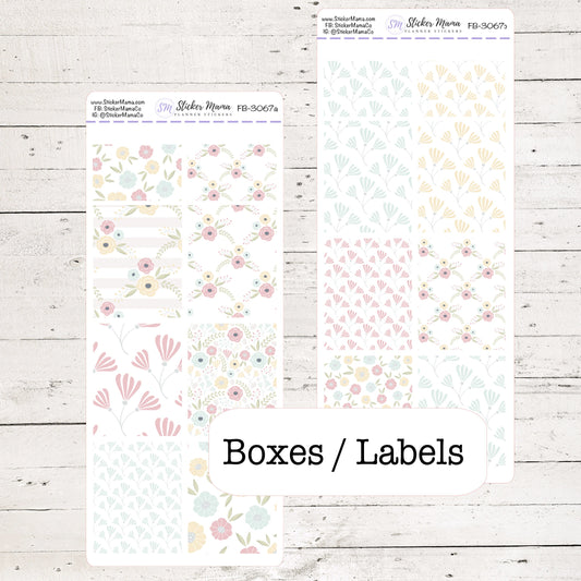 FB-3067 - FULL BOX Stickers - Spring Time - Planner Stickers - Full Box for Planners