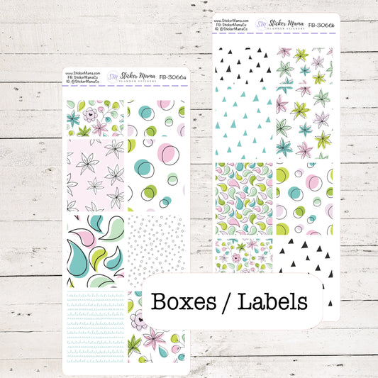 FB-3066 - FULL BOX Stickers - Spring Floral - Planner Stickers - Full Box for Planners