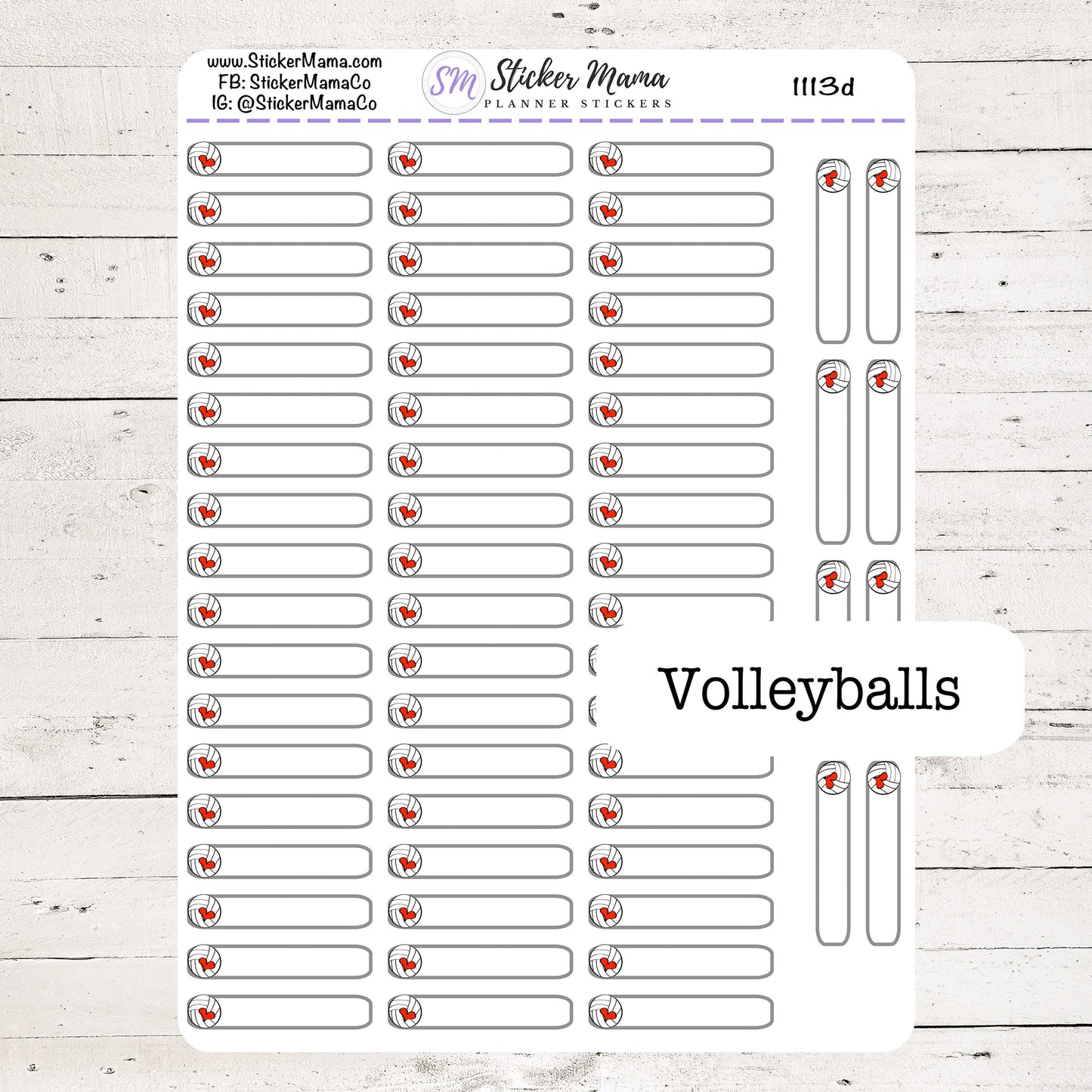 SS-1113d - DOODLE VOLLEYBALL Planner Label Stickers  - Volleyball Stickers - Volleyball Games - Volleyball Practice