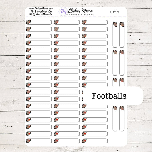 SS-1112d - DOODLE FOOTBALL Planner Labels Stickers  - Football Stickers - Football Games - Football Practice