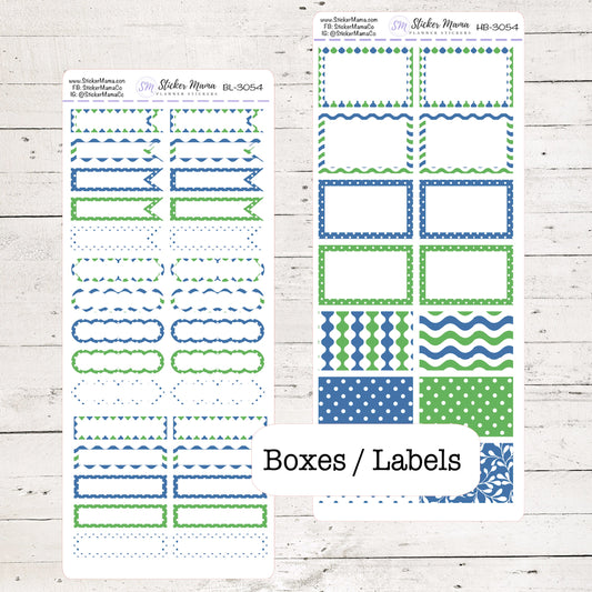 BL-3054 - HB-3054 BASIC Label Stickers - Easter - Half Boxes - Planner Stickers - Full Box for Planners